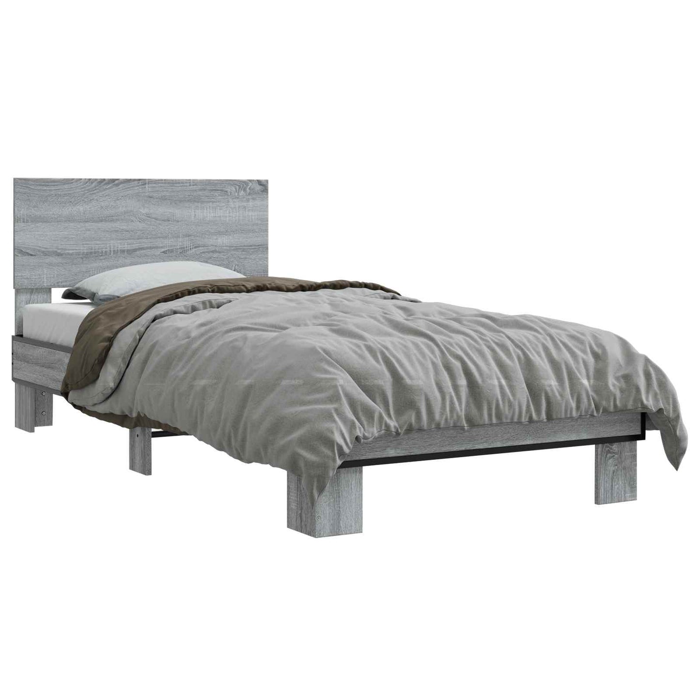 vidaXL Κρεβάτι με Κεφαλάρι Γκρι Sonoma 80 x 200 cm Επεξεργασμένο Ξύλο