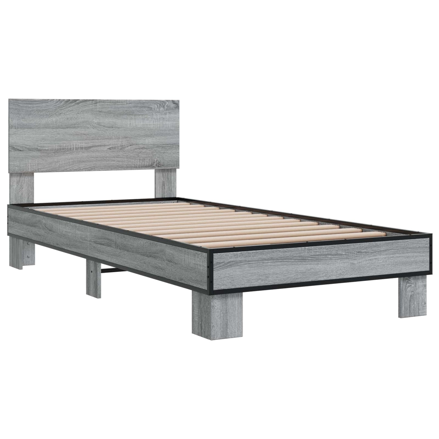 vidaXL Κρεβάτι με Κεφαλάρι Γκρι Sonoma 80 x 200 cm Επεξεργασμένο Ξύλο
