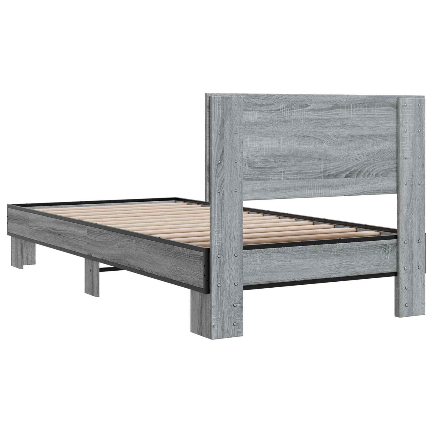 vidaXL Κρεβάτι με Κεφαλάρι Γκρι Sonoma 80 x 200 cm Επεξεργασμένο Ξύλο
