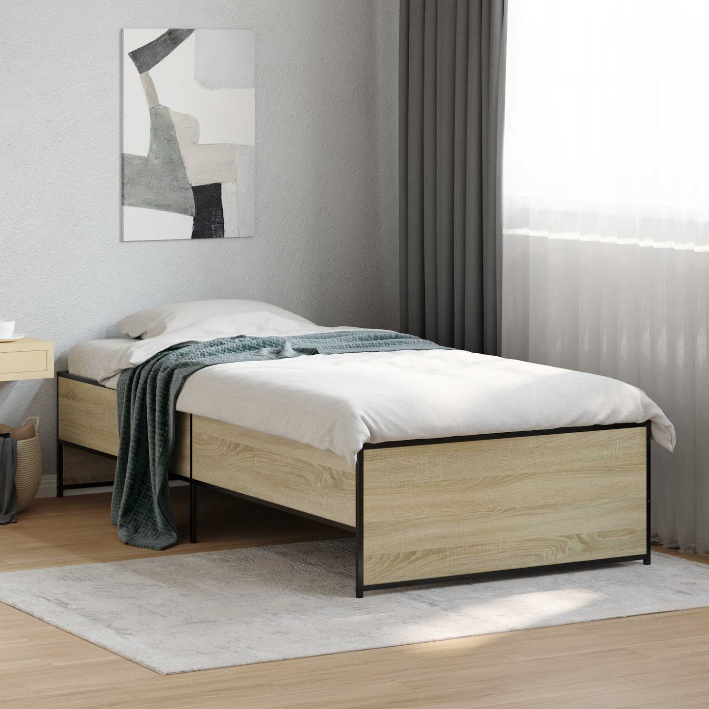 vidaXL Σκελετός Κρεβατιού Sonoma Δρυς 80 x 200 cm Επεξεργασμένο Ξύλο