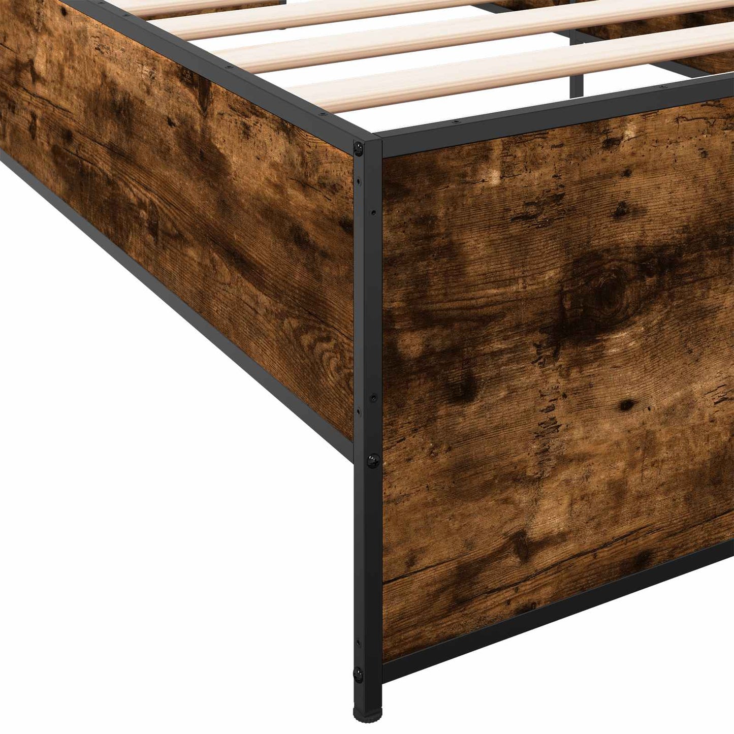 vidaXL Σκελετός Κρεβατιού Καπνισμένο Ξύλο Δρυός 80 x 200 cm