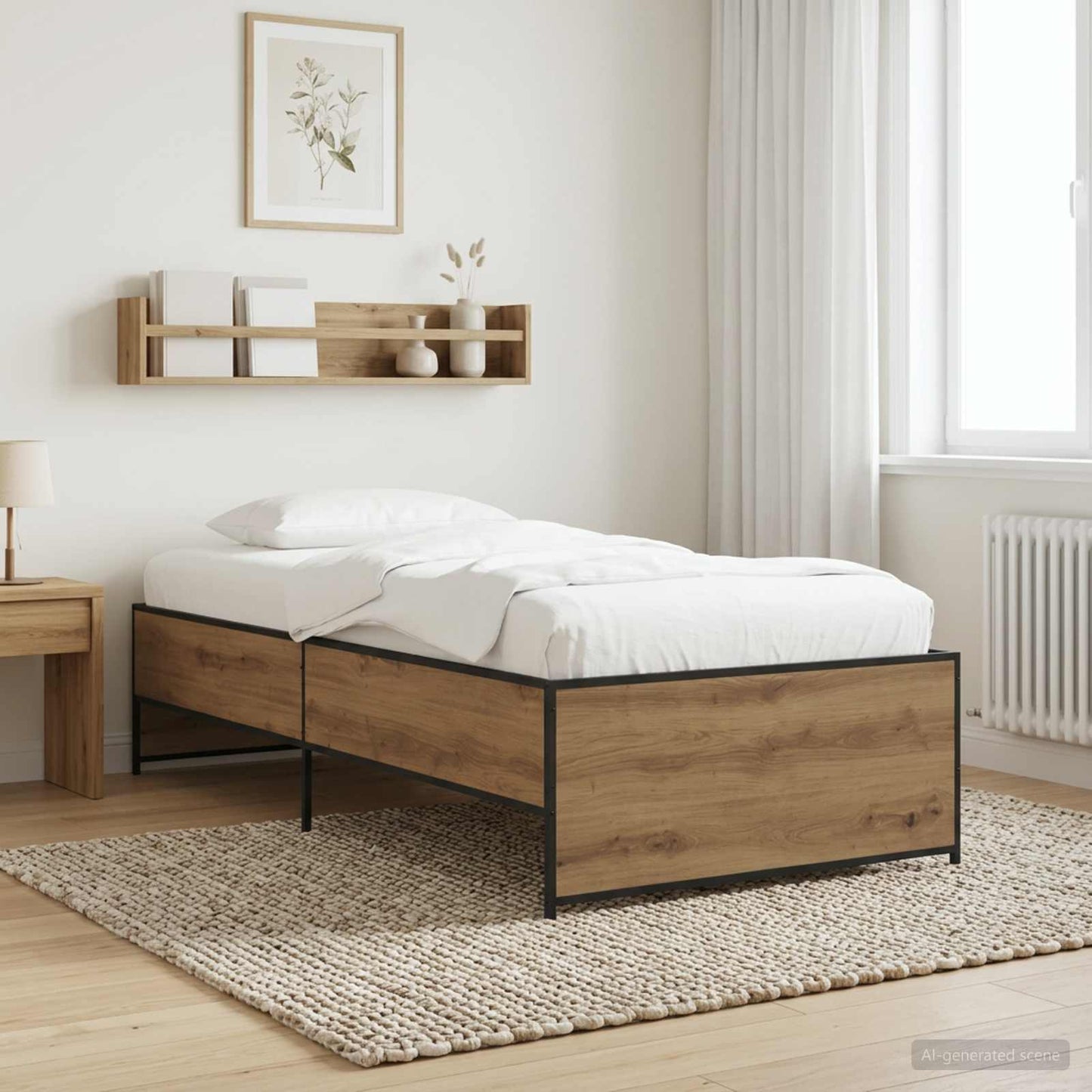 vidaXL Σκελετός Κρεβατιού Artisan Δρυς 80 x 200 cm Επεξεργασμένο Ξύλο