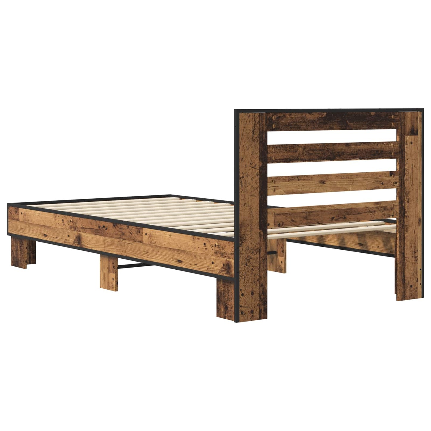 vidaXL Κρεβάτι με Κεφαλάρι Παλαιωμένο ξύλο 80 x 200 cm