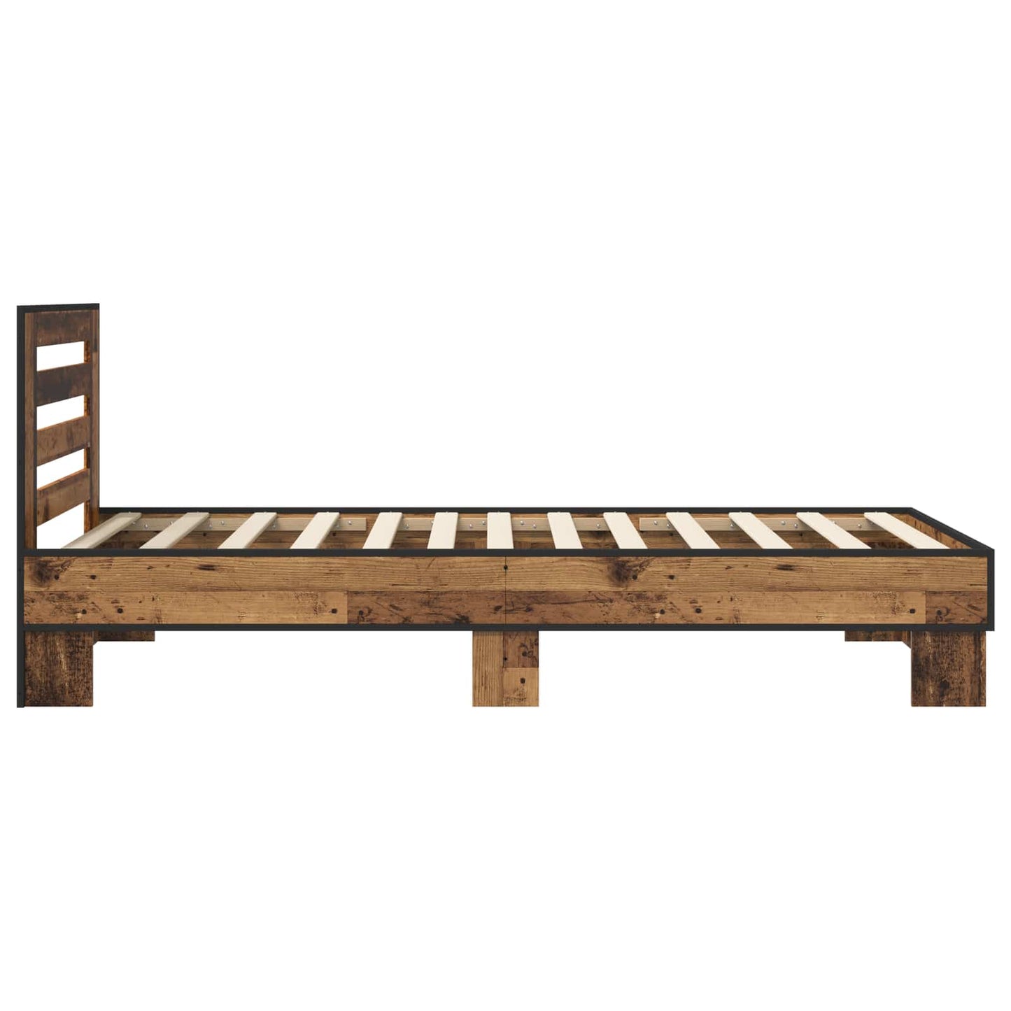 vidaXL Κρεβάτι με Κεφαλάρι Παλαιωμένο ξύλο 80 x 200 cm