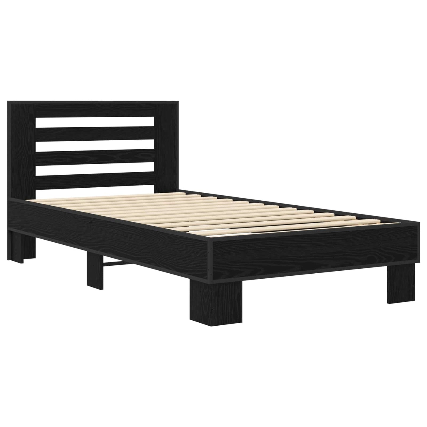 vidaXL Κρεβάτι με Κεφαλάρι Μαύρη Δρυς 80 x 200 cm Επεξεργασμένο Ξύλο