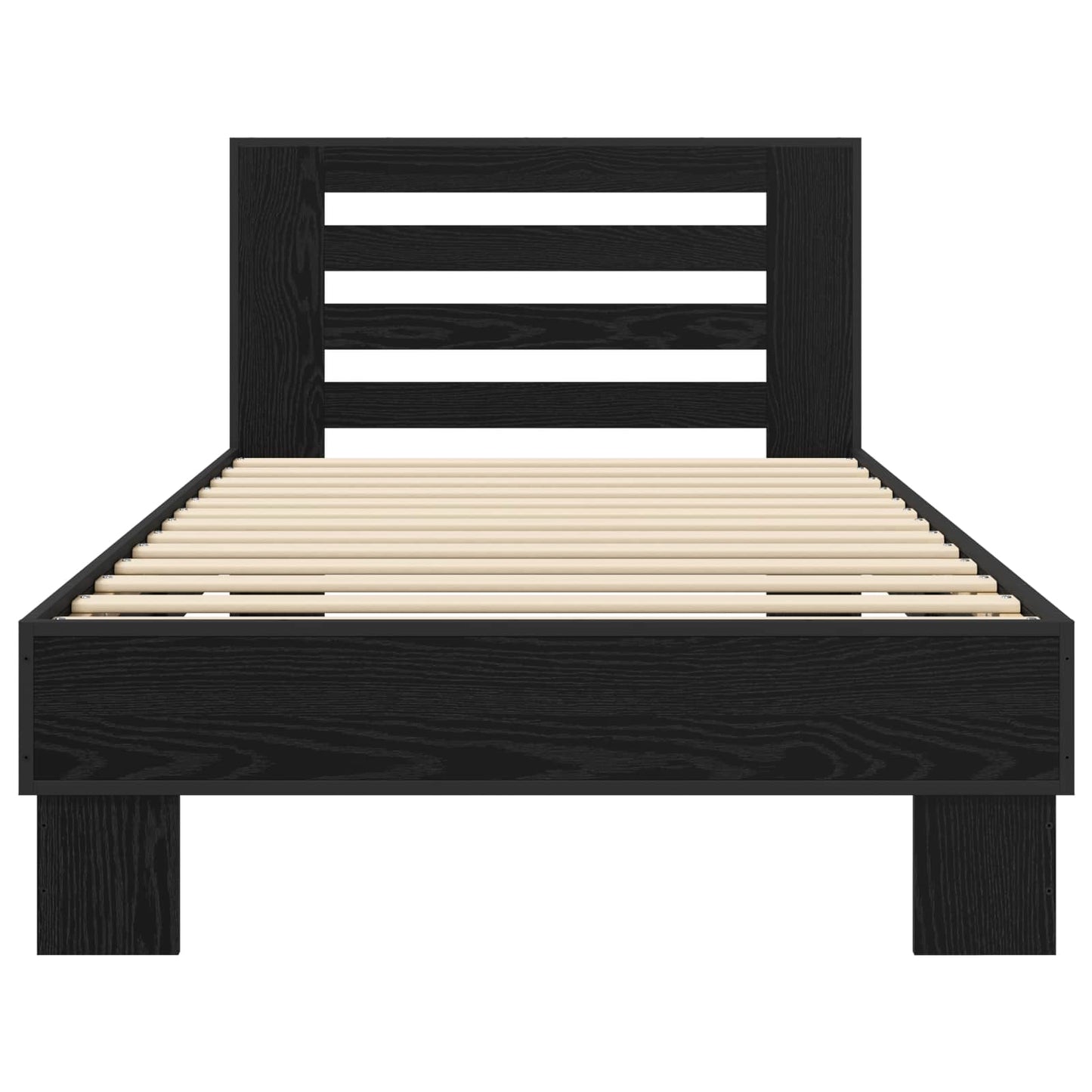 vidaXL Κρεβάτι με Κεφαλάρι Μαύρη Δρυς 80 x 200 cm Επεξεργασμένο Ξύλο