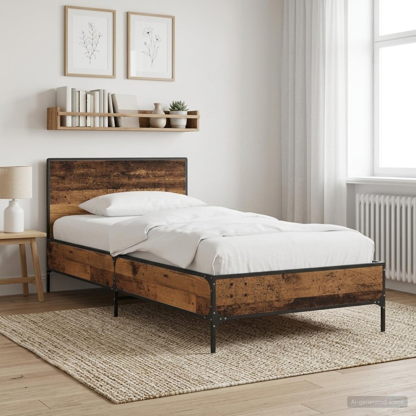 vidaXL Κρεβάτι με Κεφαλάρι Παλαιωμένο ξύλο 80 x 200 cm