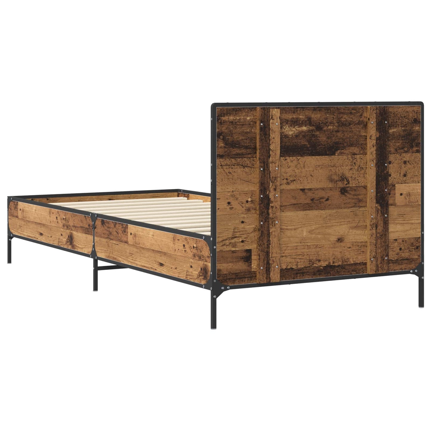 vidaXL Κρεβάτι με Κεφαλάρι Παλαιωμένο ξύλο 80 x 200 cm