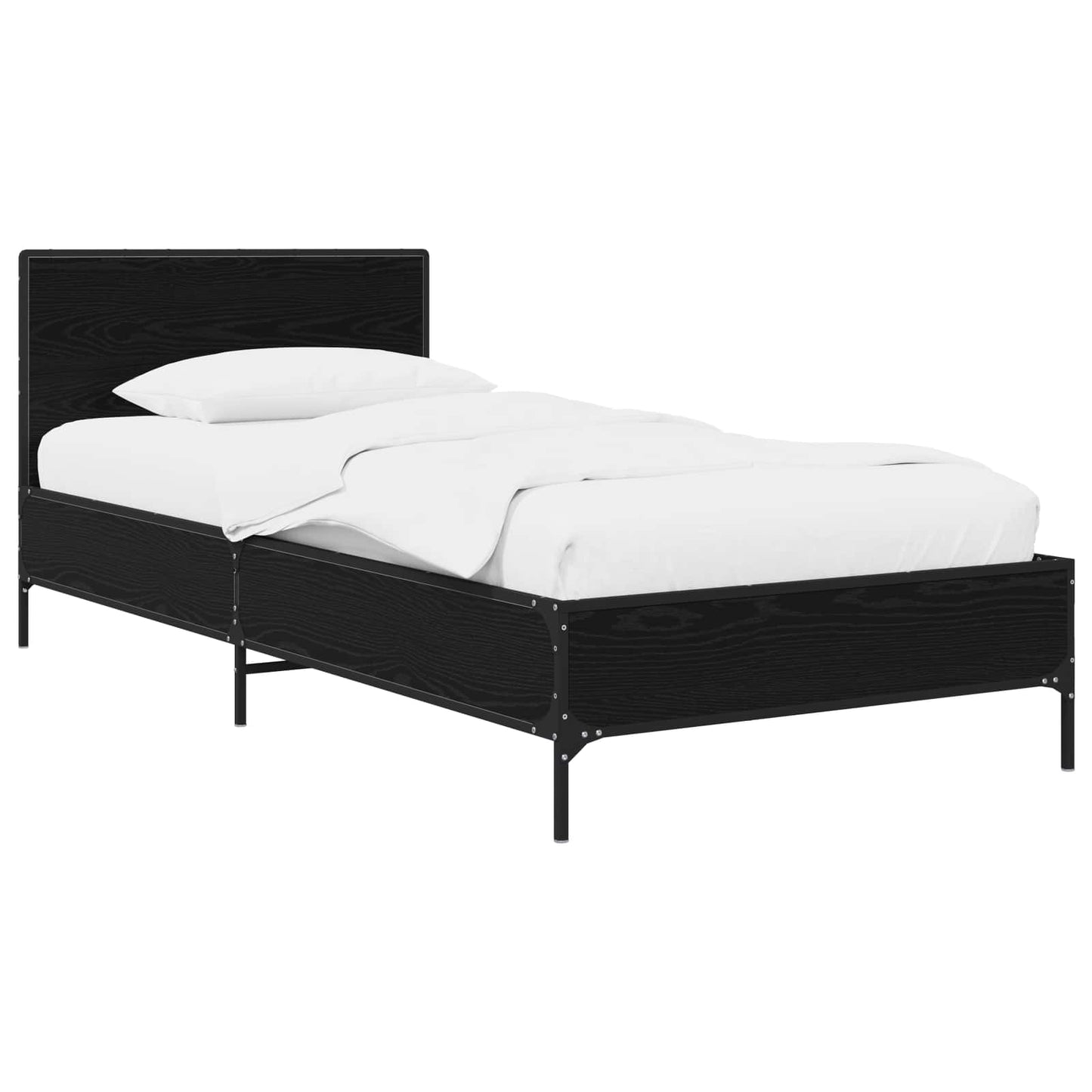 vidaXL Κρεβάτι με Κεφαλάρι Μαύρη Δρυς 80 x 200 cm Επεξεργασμένο Ξύλο