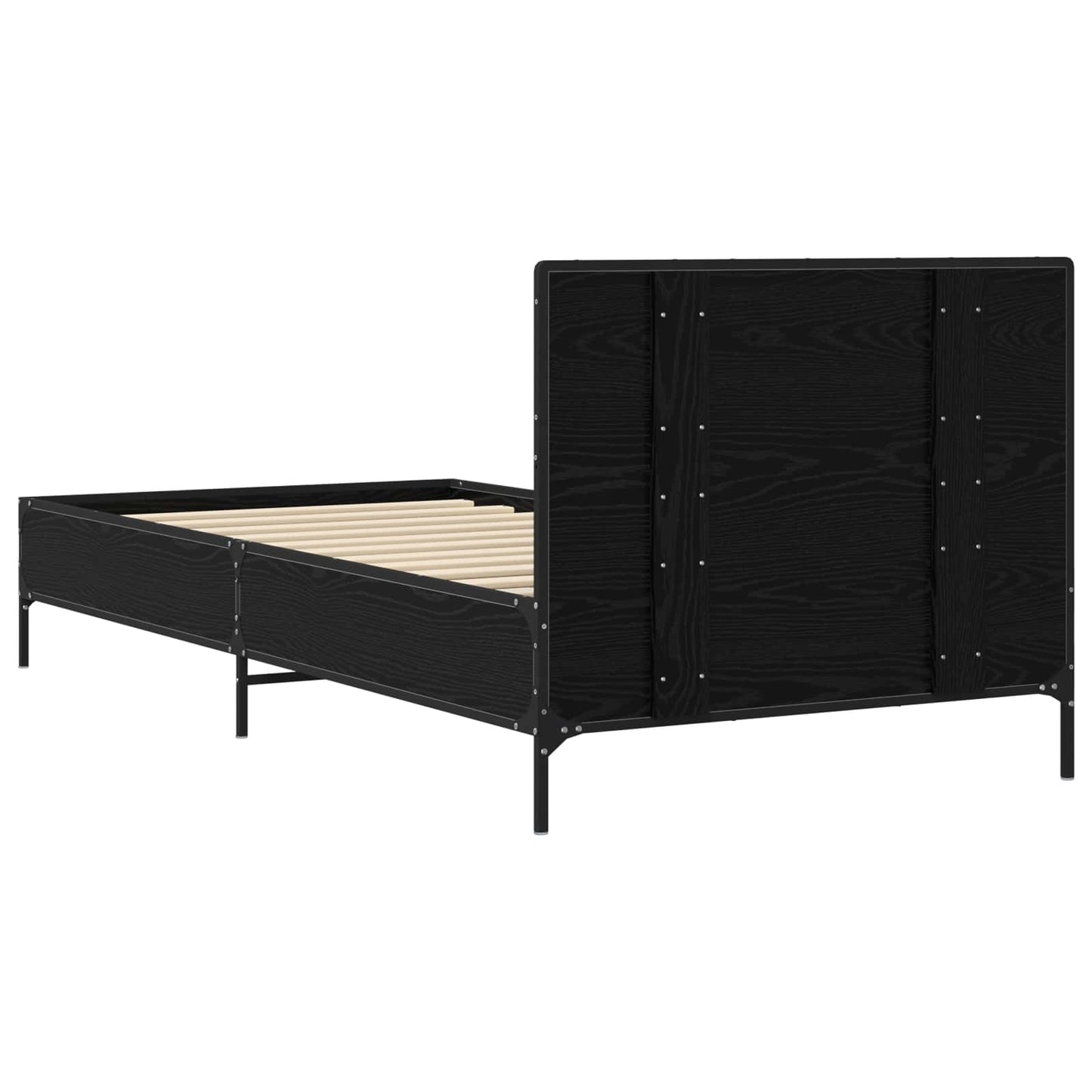 vidaXL Κρεβάτι με Κεφαλάρι Μαύρη Δρυς 80 x 200 cm Επεξεργασμένο Ξύλο