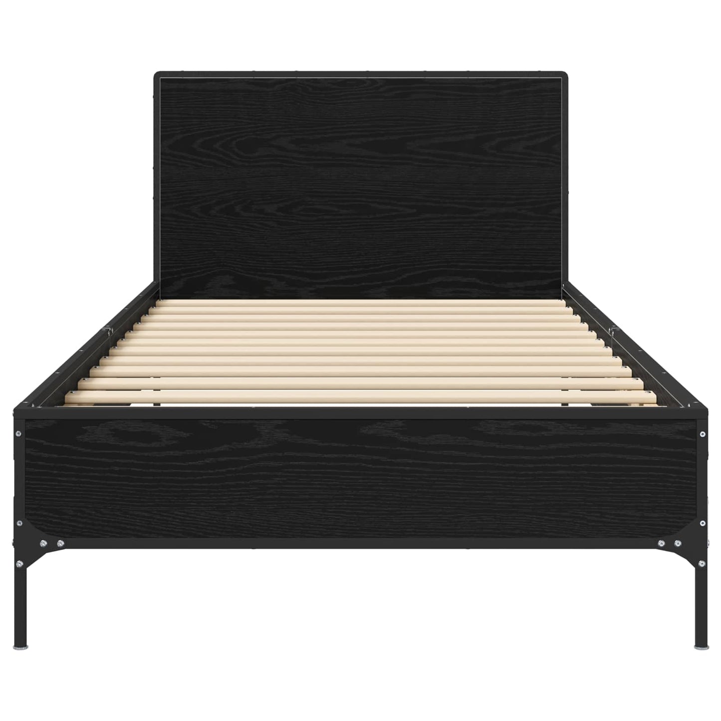 vidaXL Κρεβάτι με Κεφαλάρι Μαύρη Δρυς 80 x 200 cm Επεξεργασμένο Ξύλο