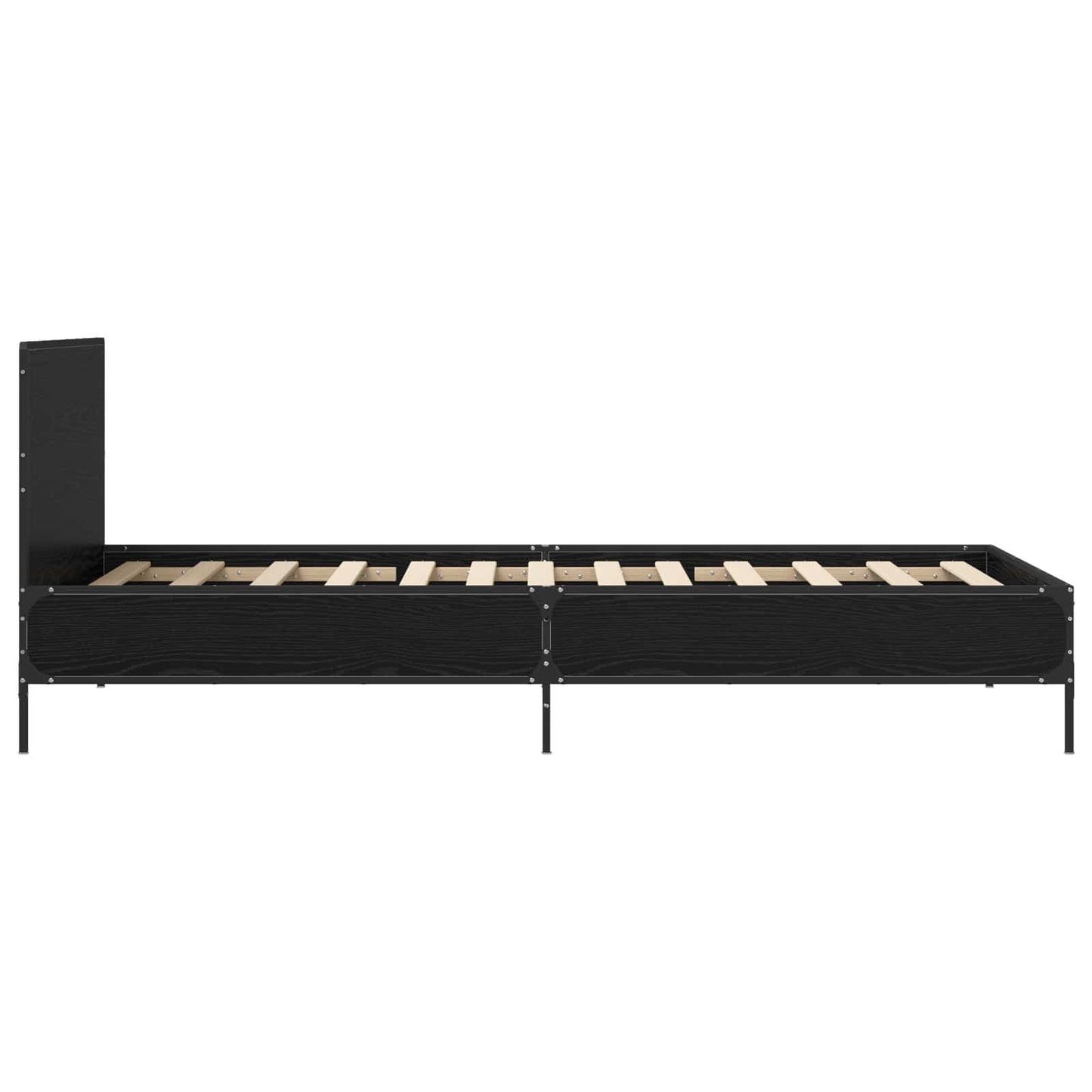 vidaXL Κρεβάτι με Κεφαλάρι Μαύρη Δρυς 80 x 200 cm Επεξεργασμένο Ξύλο