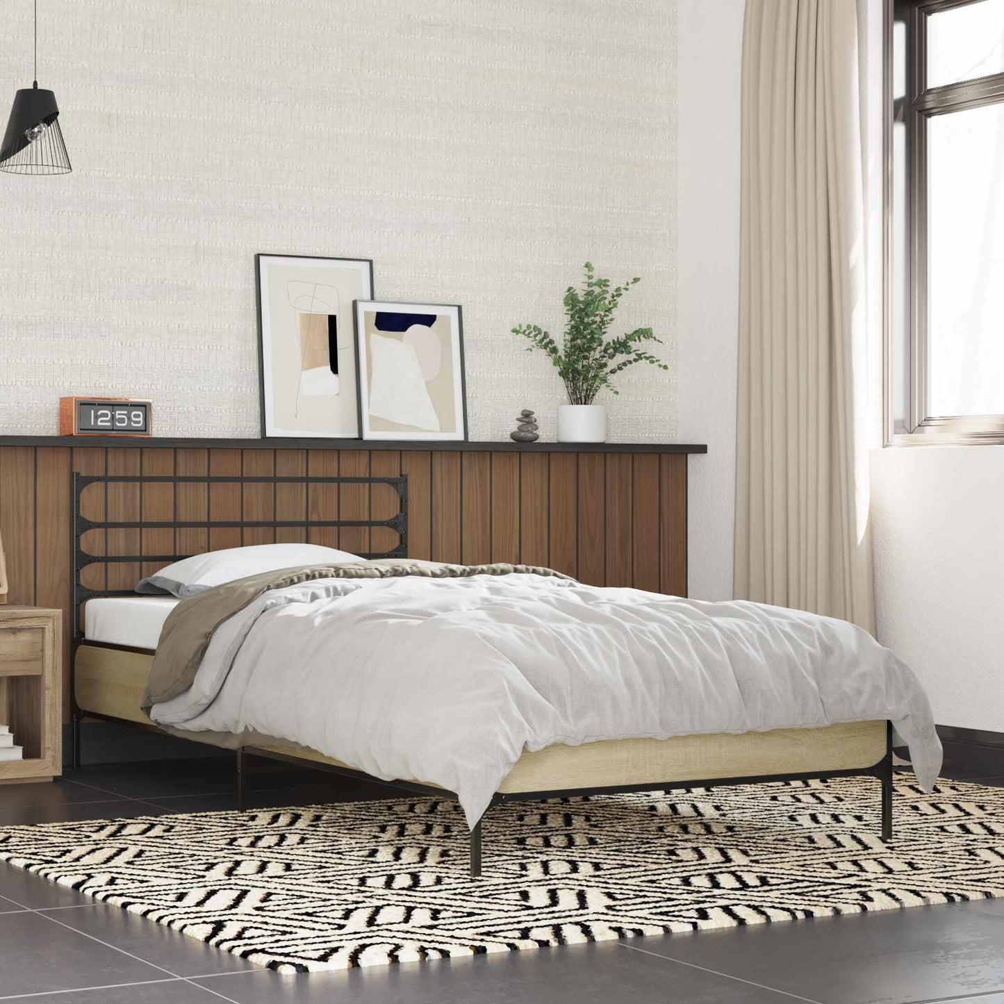 vidaXL Σκελετός Κρεβατιού Sonoma Δρυς 80 x 200 cm Επεξεργασμένο Ξύλο