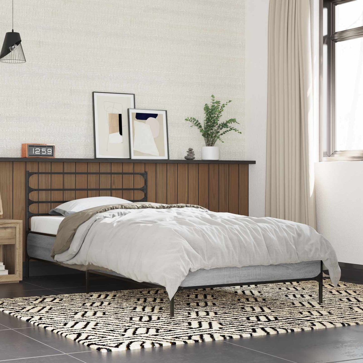 vidaXL Σκελετός Κρεβατιού Γκρι Sonoma 80 x 200 cm Επεξεργασμένο Ξύλο