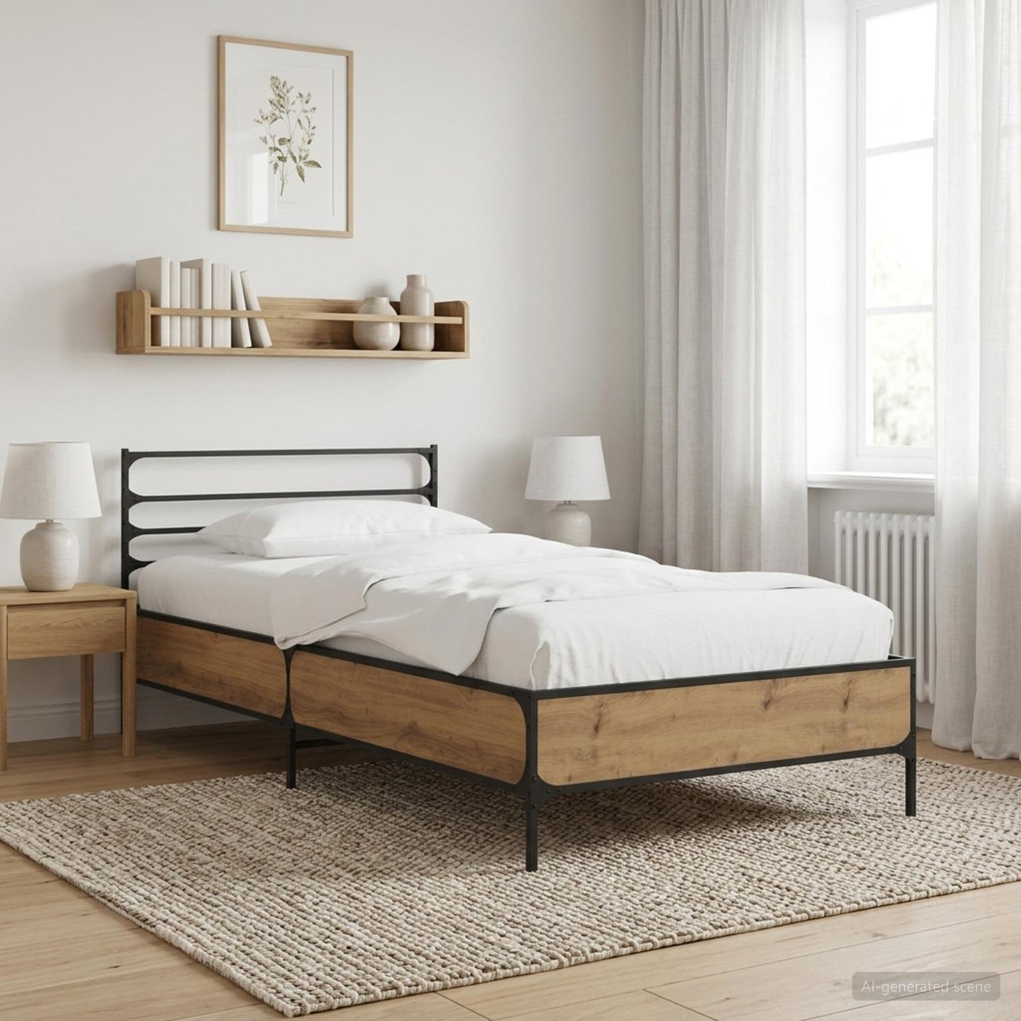 vidaXL Σκελετός Κρεβατιού Artisian Δρυς 80 x 200 cm Επεξεργασμένο Ξύλο