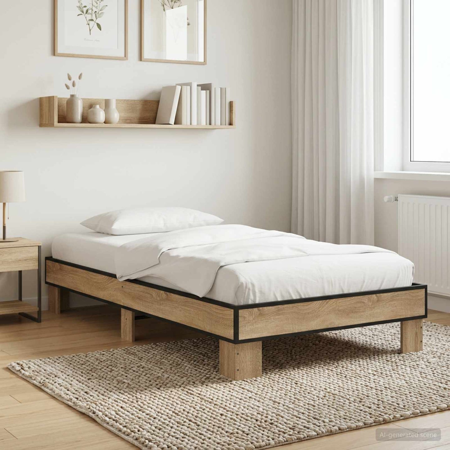 vidaXL Σκελετός Κρεβατιού Sonoma Δρυς 80 x 200 cm Επεξεργασμένο Ξύλο