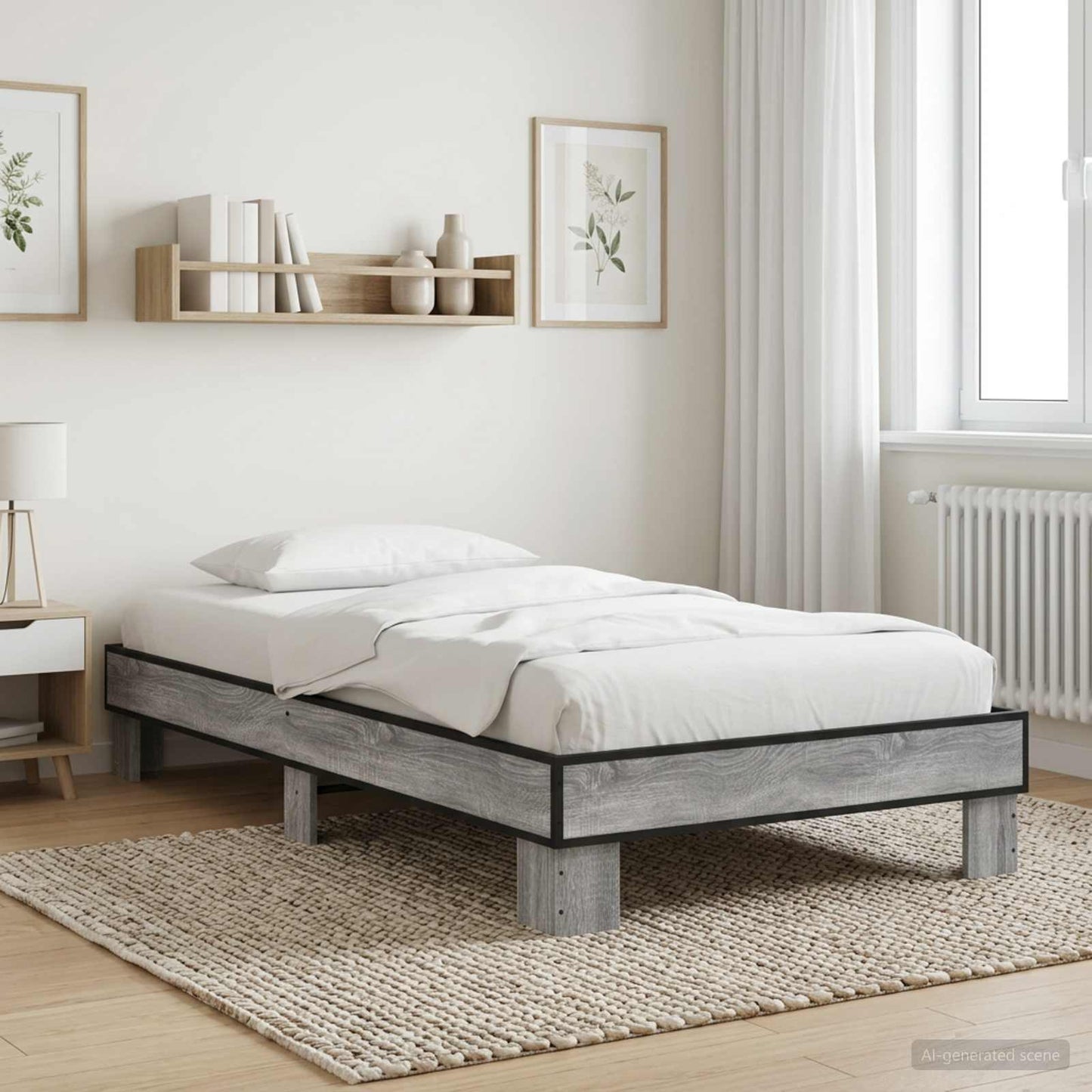 vidaXL Σκελετός Κρεβατιού Γκρι Sonoma 80 x 200 cm Επεξεργασμένο Ξύλο