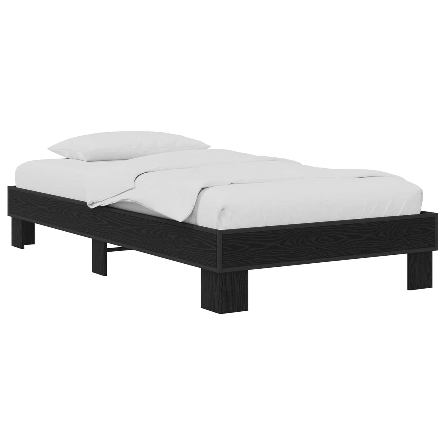 vidaXL Σκελετός Κρεβατιού Μαύρη Δρυς 80 x 200 cm Επεξεργασμένο Ξύλο