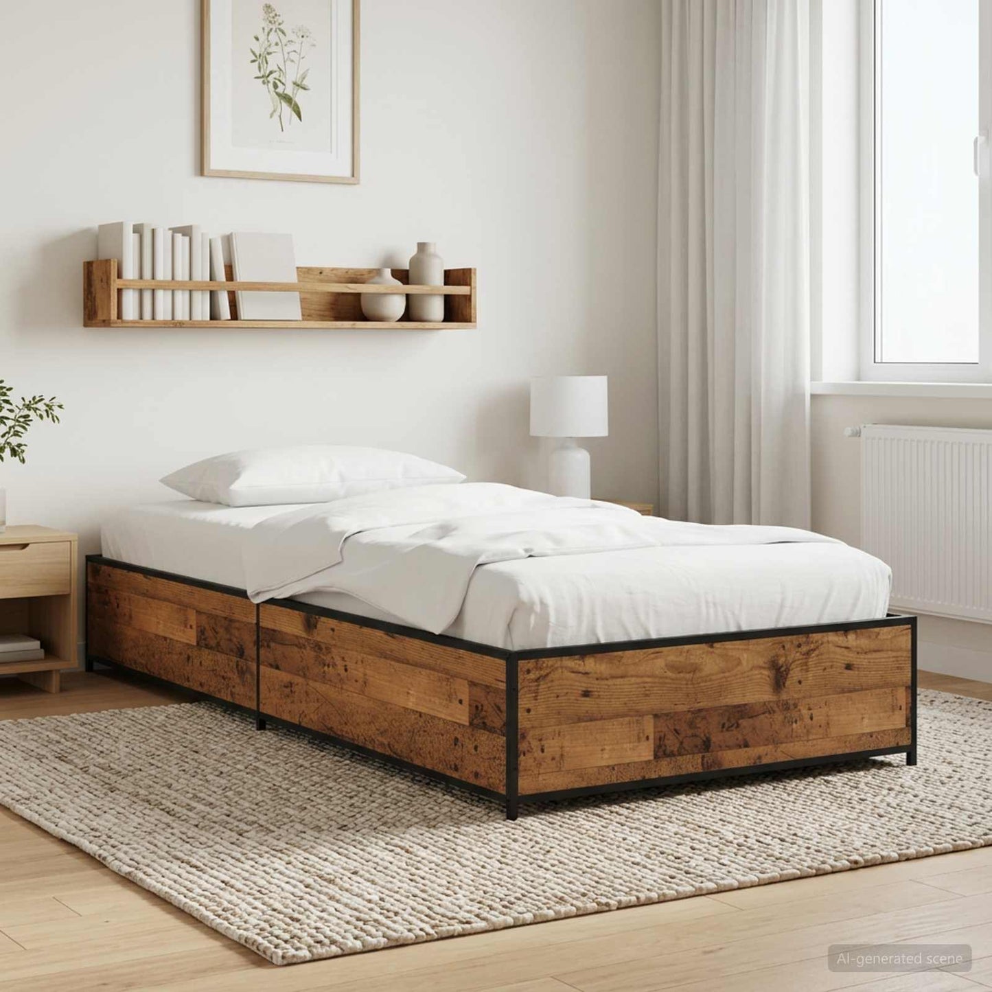 vidaXL Σκελετός Κρεβατιού Παλαιωμένο ξύλο 80 x 200 cm