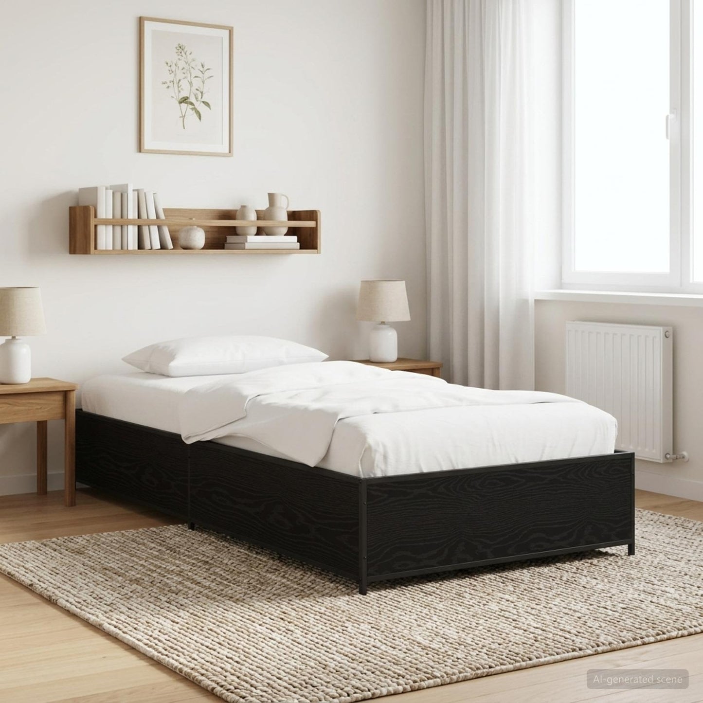 vidaXL Σκελετός Κρεβατιού Μαύρη Δρυς 80 x 200 cm Επεξεργασμένο Ξύλο