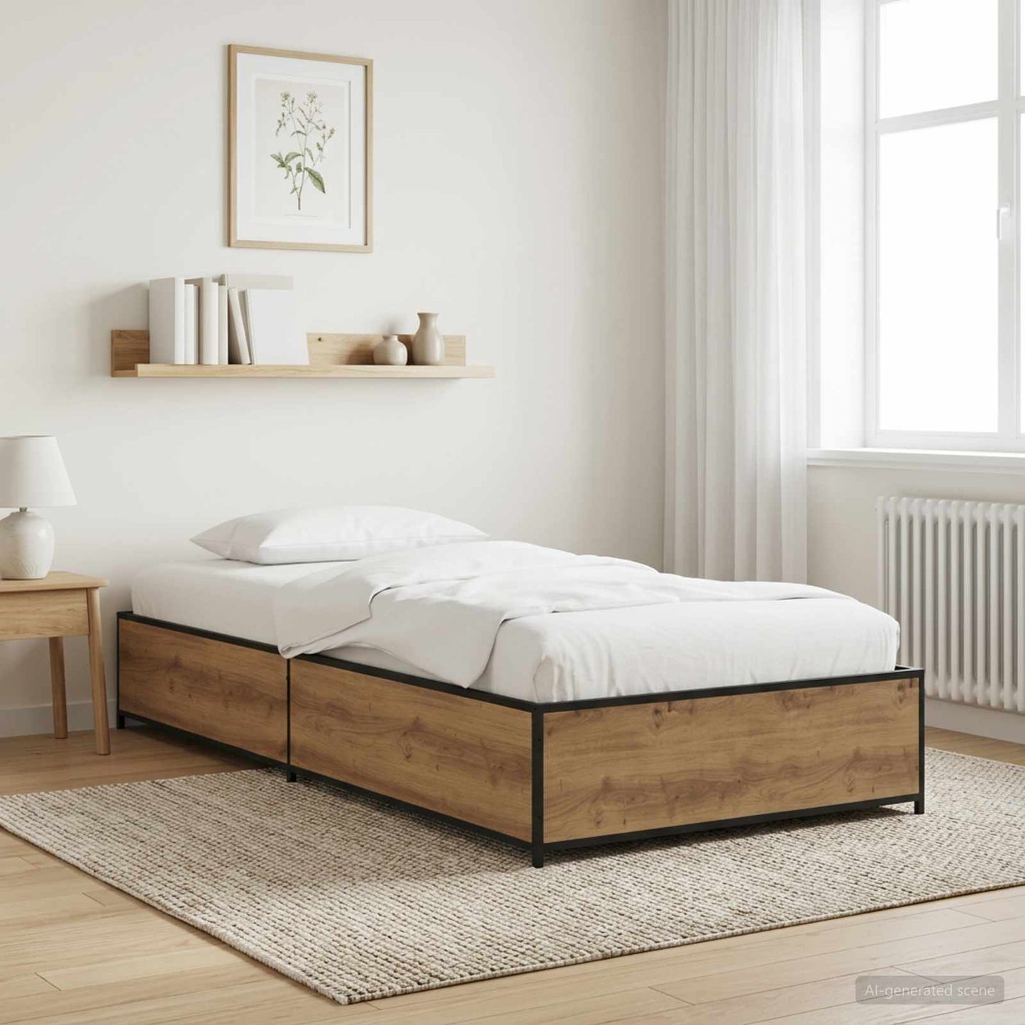 vidaXL Σκελετός Κρεβατιού Artisan Δρυς 80 x 200 cm Επεξεργασμένο Ξύλο