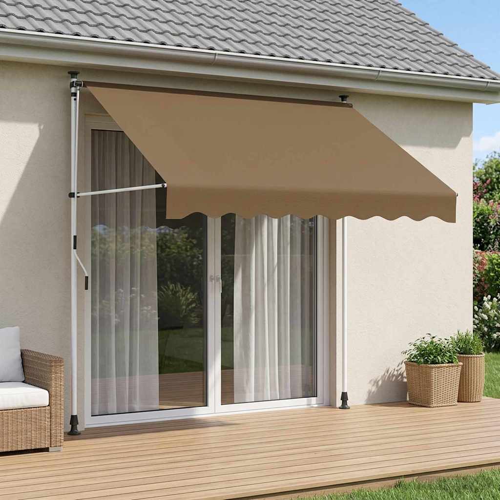 vidaXL Χειροκίνητη Ανακλινόμενη Σκίαση Μπεζ 250 cm