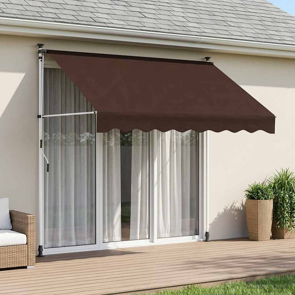 vidaXL Χειροκίνητη Ανακλινόμενη Σκίαση Καφέ 250 cm