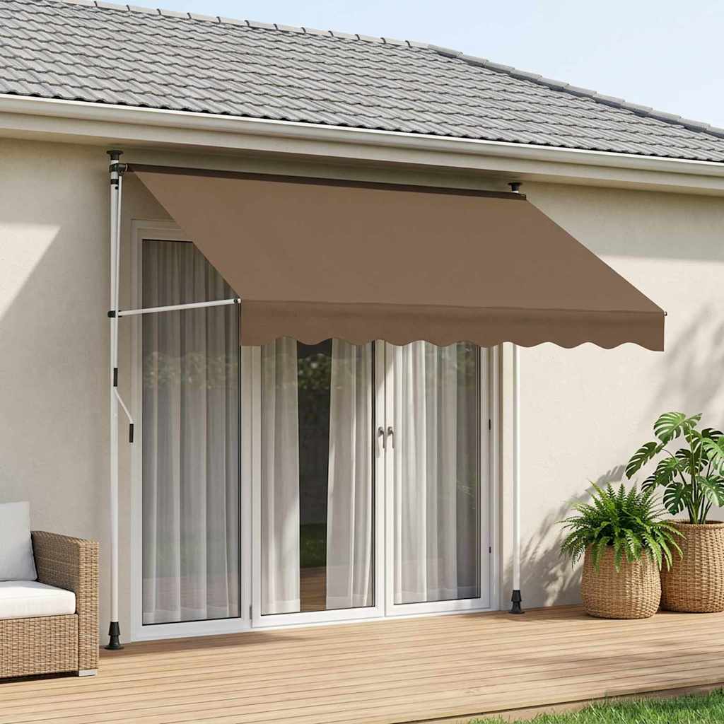 vidaXL Χειροκίνητη Ανακλινόμενη Σκίαση Taupe 350 cm