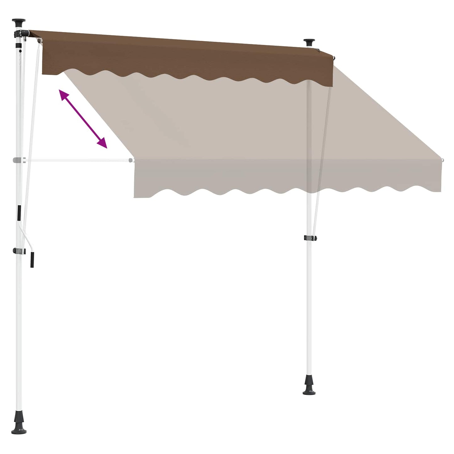 vidaXL Χειροκίνητη Ανακλινόμενη Σκίαση Taupe 350 cm