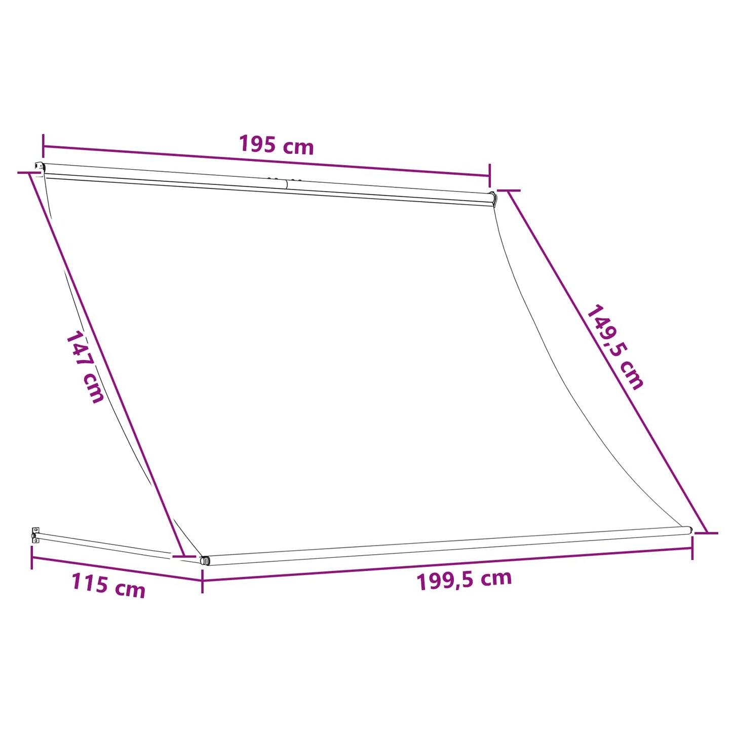 vidaXL Αντιανεμικό Μαύρο 200 x 150 cm