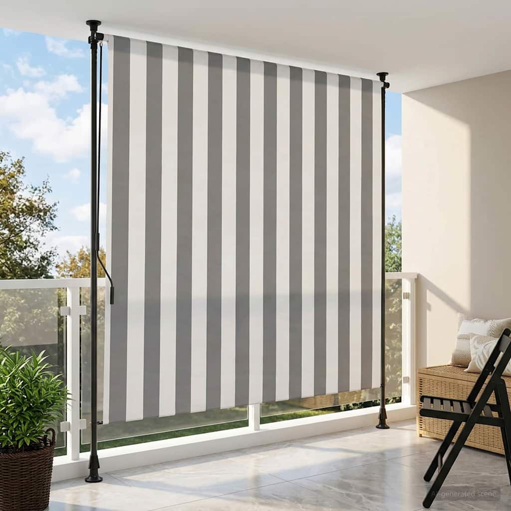 vidaXL Εξωτερικό ρολό Γκρι και Λευκό 150 x 270 cm