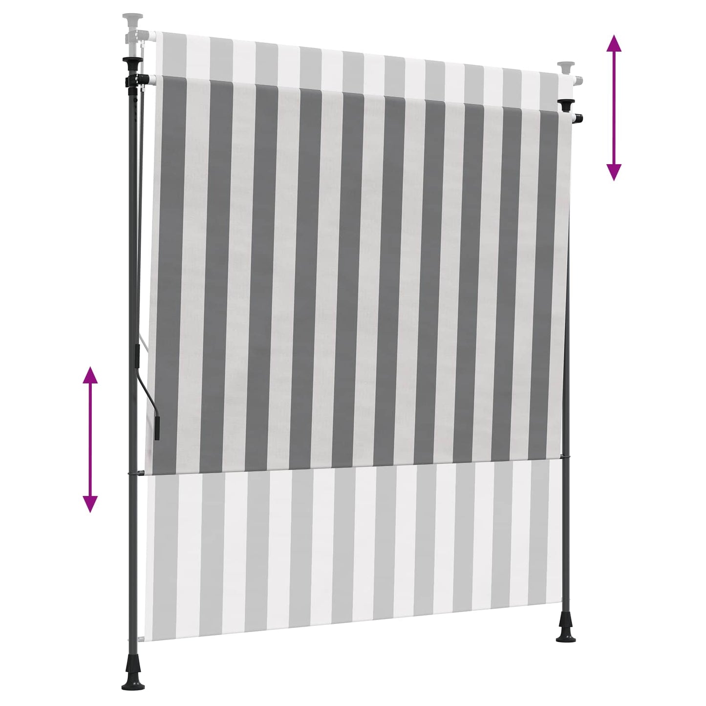 vidaXL Εξωτερικό ρολό Γκρι και Λευκό 150 x 270 cm