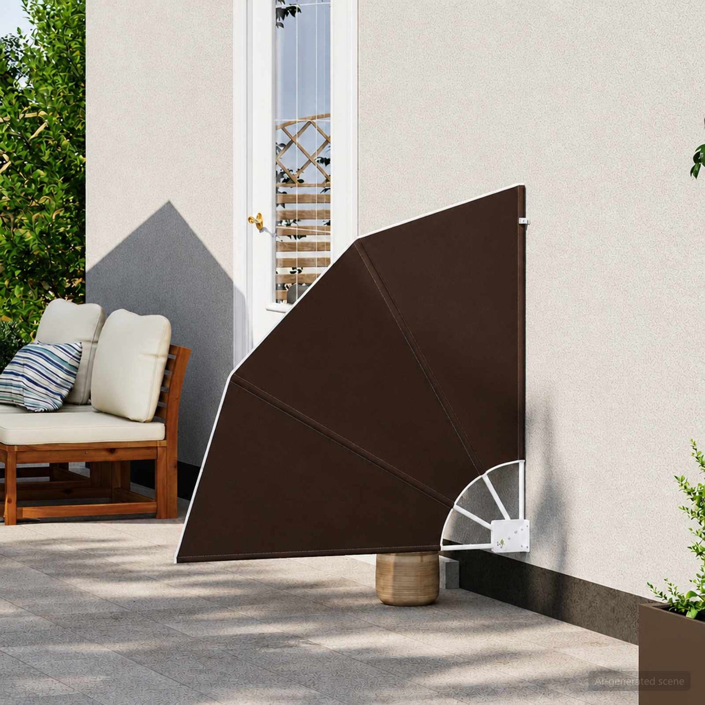 vidaXL Αδιάφανο σκίαστρο μπαλκονιού 140 x 140 cm Πολυεστέρας Καφέ