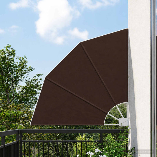 vidaXL Αδιάφανο σκίαστρο μπαλκονιού 160 x 160 cm Πολυεστέρας Καφέ