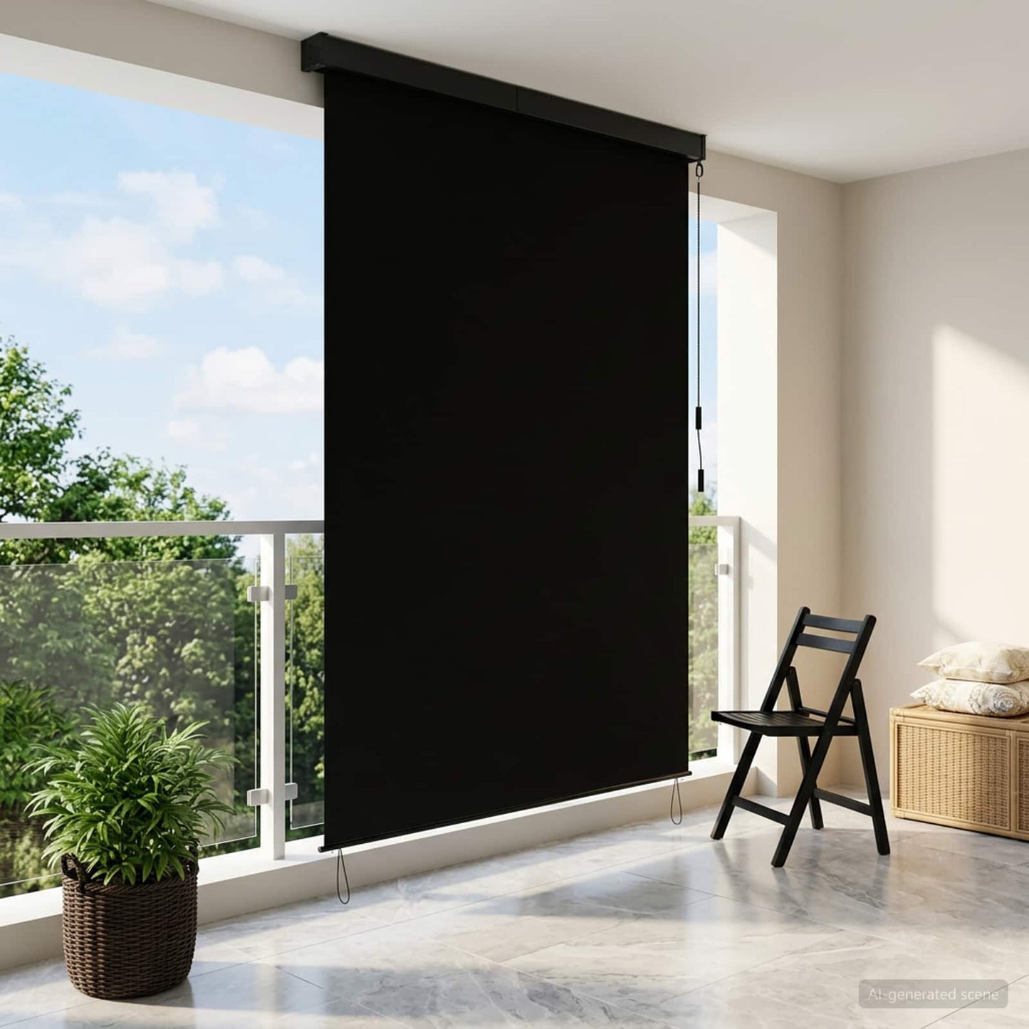 vidaXL Ρόλερ Μαύρο 60 x 250 εκ. Ύφασμα και Αλουμίνιο