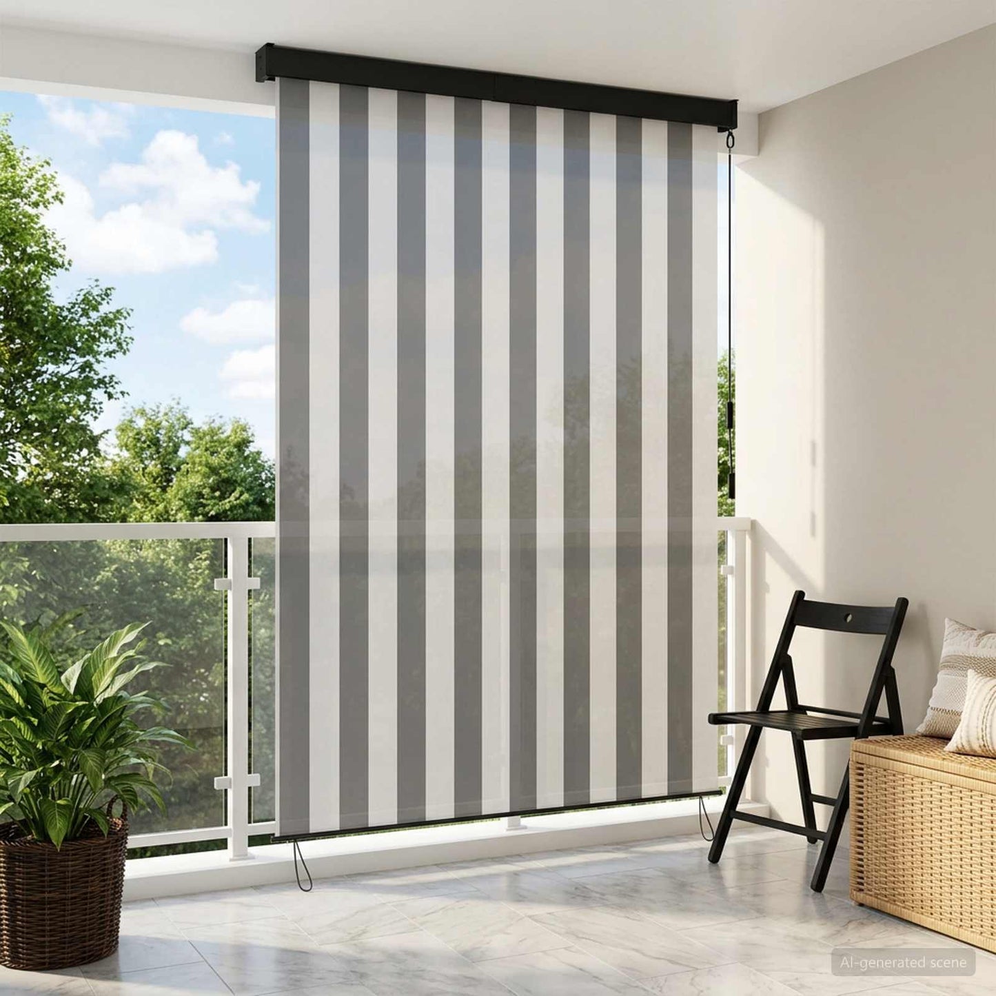 vidaXL Ρόλερ Γκρι και Λευκό 100 x 250 cm Ύφασμα και Αλουμίνιο