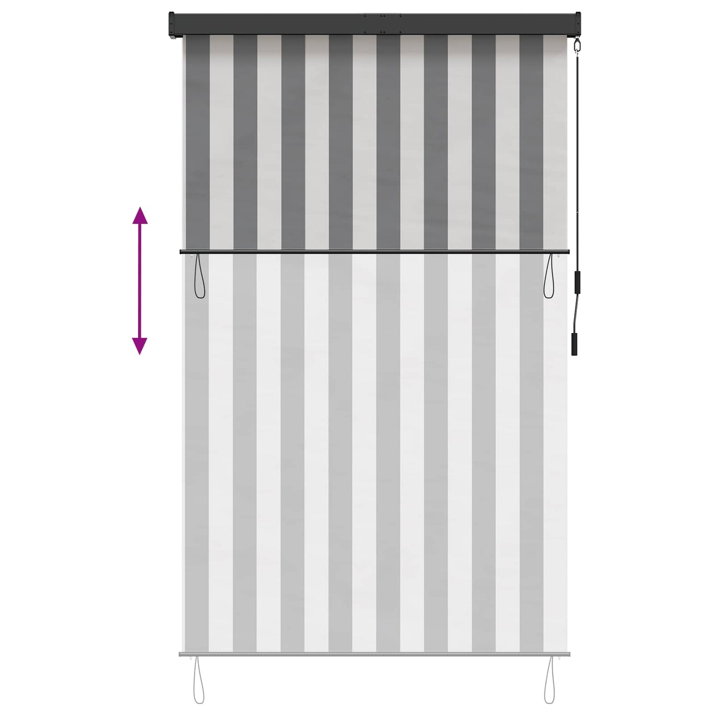 vidaXL Ρόλερ Γκρι και Λευκό 100 x 250 cm Ύφασμα και Αλουμίνιο