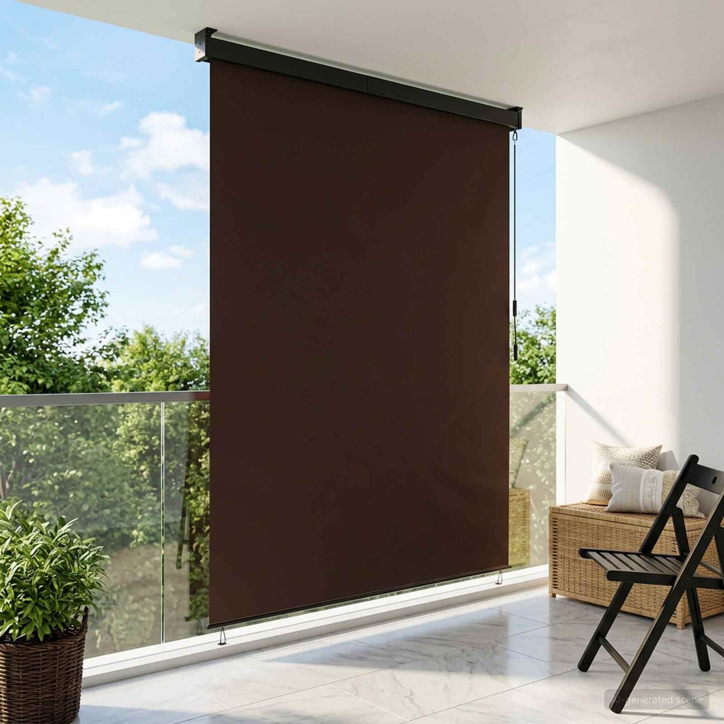 vidaXL Ρόλερ Καφέ 120 x 250 cm Ύφασμα και Αλουμίνιο