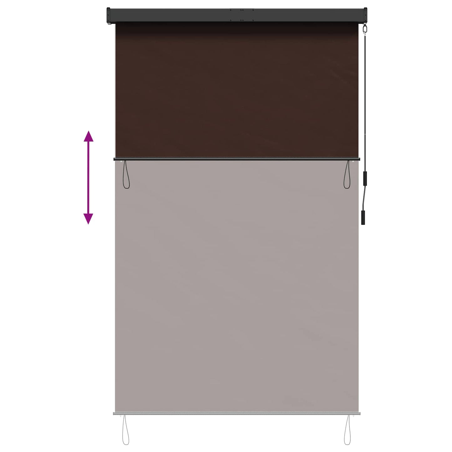 vidaXL Ρόλερ Καφέ 120 x 250 cm Ύφασμα και Αλουμίνιο