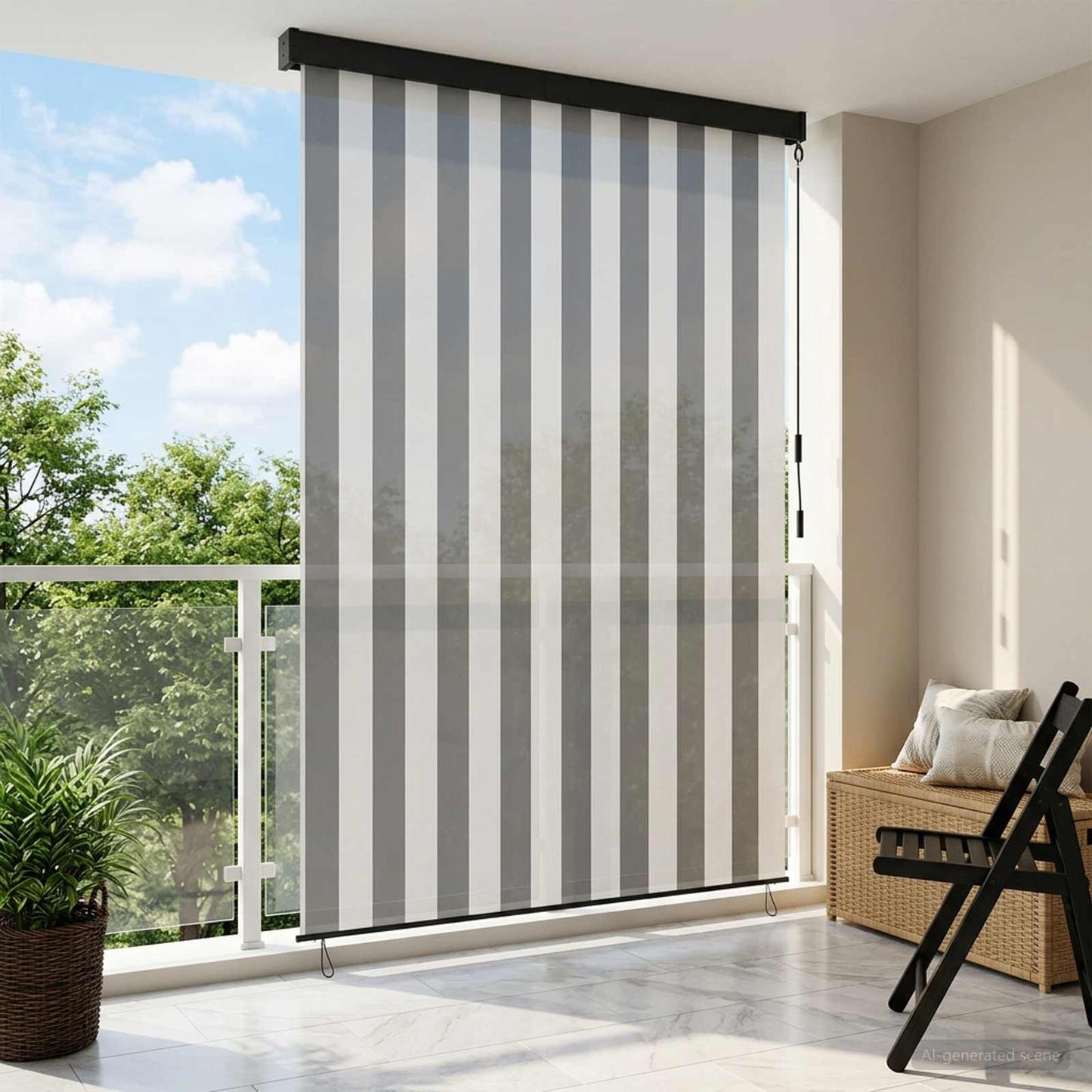 vidaXL Ρόλερ Γκρι και Λευκό 120 x 250 cm Ύφασμα και Αλουμίνιο