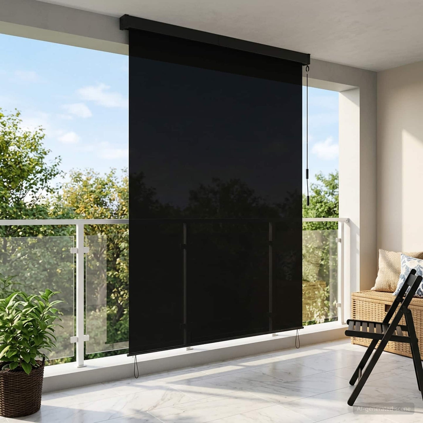 vidaXL Ρόλερ Μαύρο 140 x 250 cm Ύφασμα και Αλουμίνιο