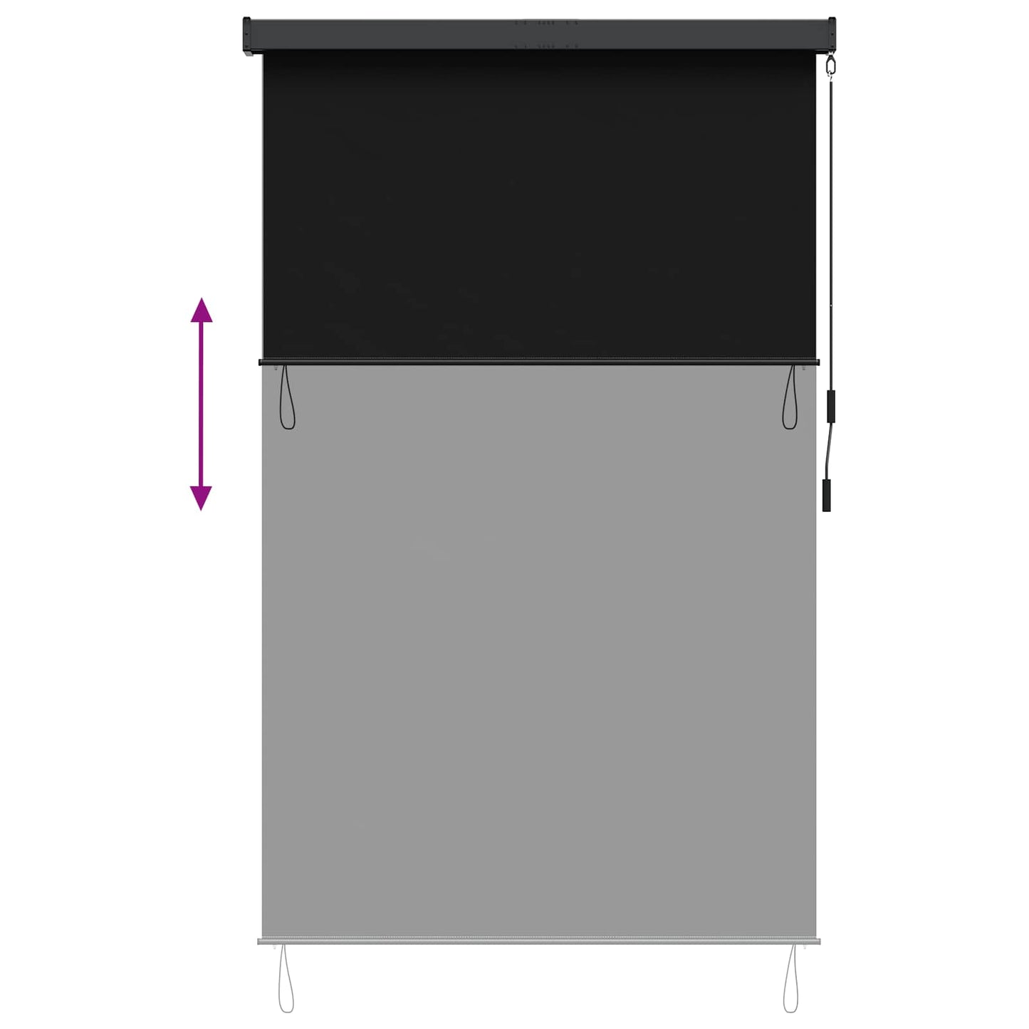 vidaXL Ρόλερ Μαύρο 140 x 250 cm Ύφασμα και Αλουμίνιο