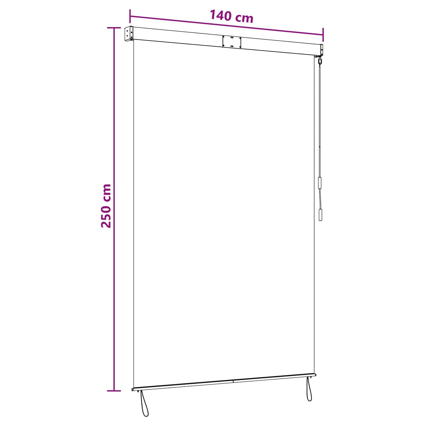 vidaXL Ρόλερ Γκρι και Λευκό 140 x 250 cm Ύφασμα και Αλουμίνιο