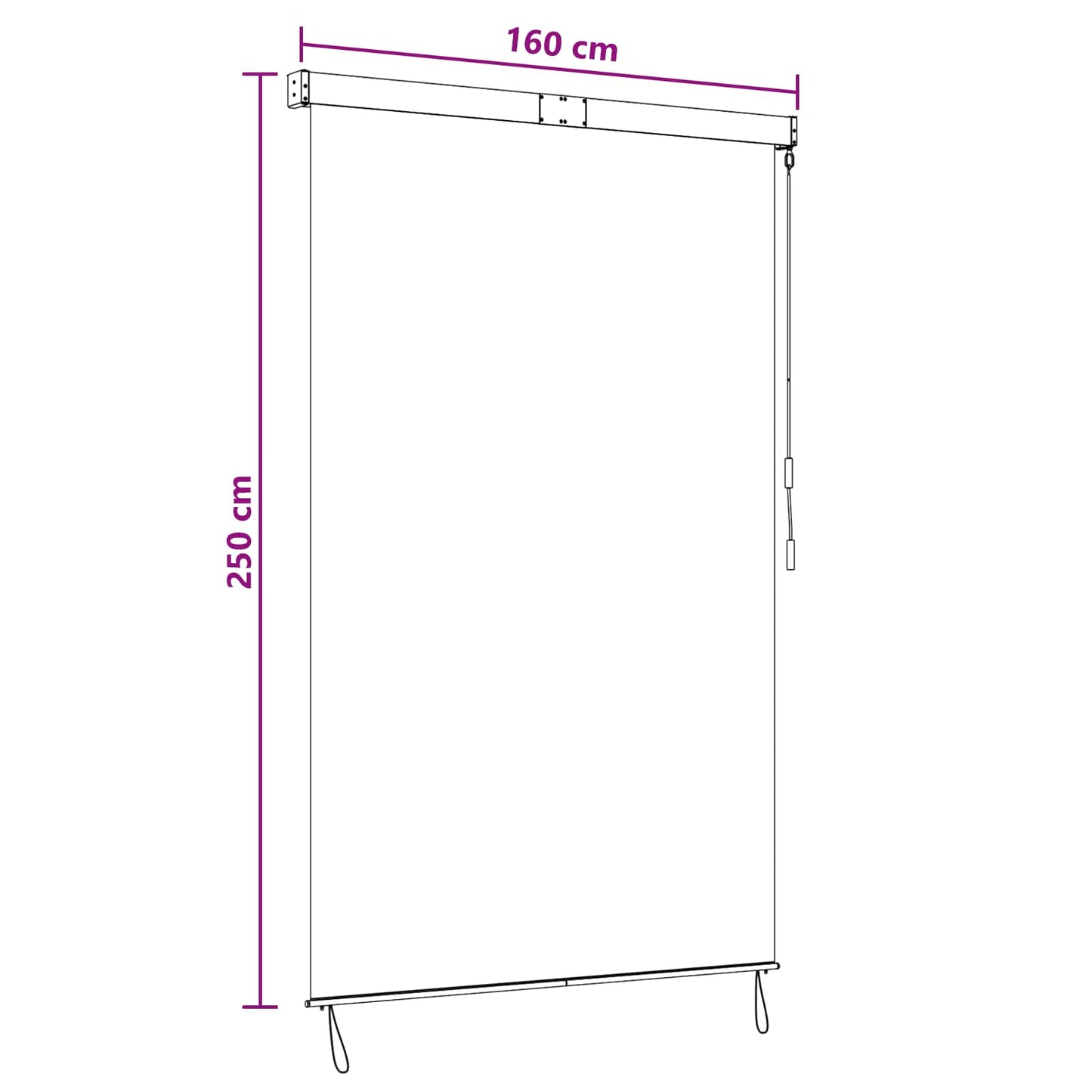 vidaXL Ρόλερ Πολύχρωμο 160 x 250 cm Ύφασμα και Αλουμίνιο