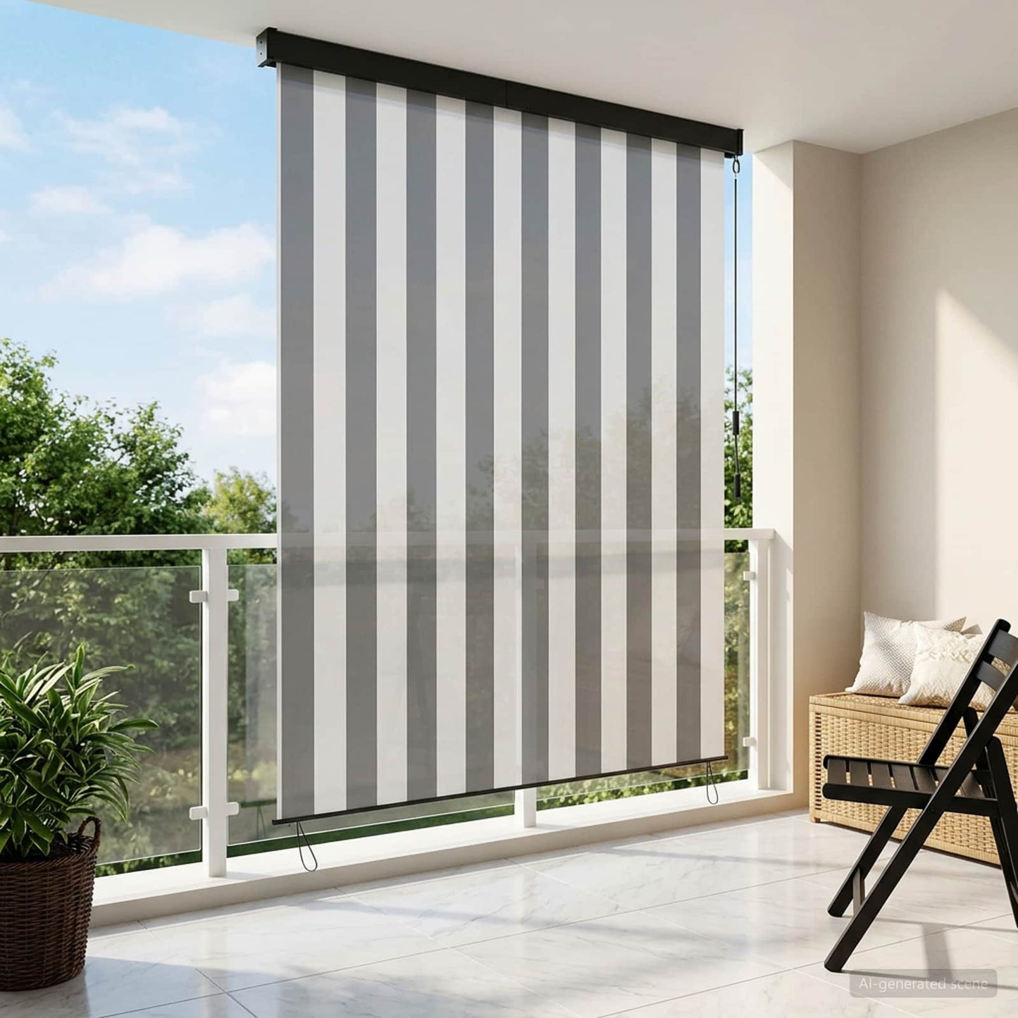 vidaXL Ρόλερ Γκρι και Λευκό 180 x 250 cm Ύφασμα και Αλουμίνιο