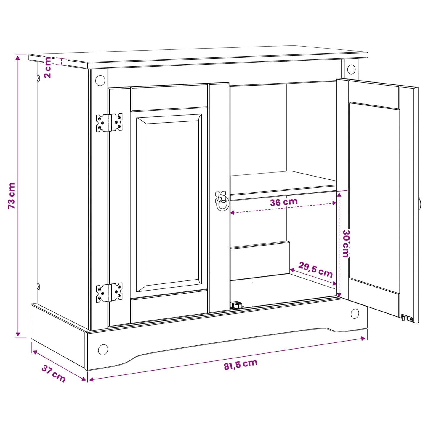 vidaXL Βάση ενυδρείου CORONA Καφέ 81,5 x 37 x 73 εκ. 250 kg