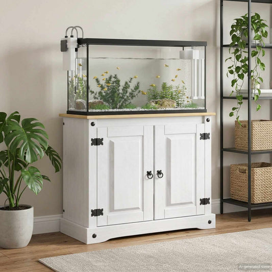 vidaXL Βάση ενυδρείου CORONA Λευκό και Καφέ 81,5 x 37 x 73 εκ. 250 kg