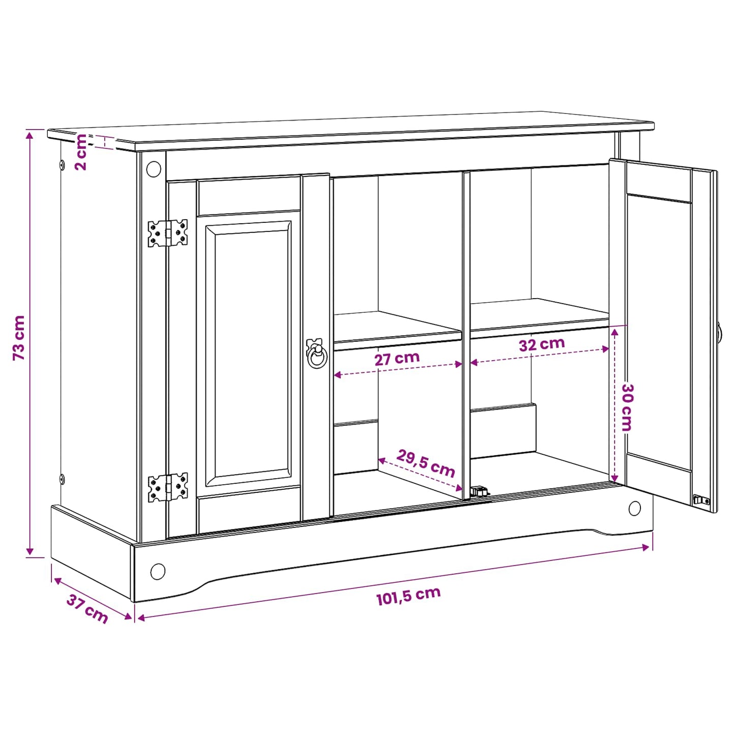 vidaXL Βάση ενυδρείου CORONA Λευκό και Καφέ 101,5 x 37 x 73 εκ.