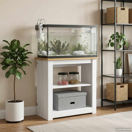 vidaXL Βάση ενυδρείου PANAMA Λευκό και Καφέ 60 x 30 x 60 cm 150 κιλά