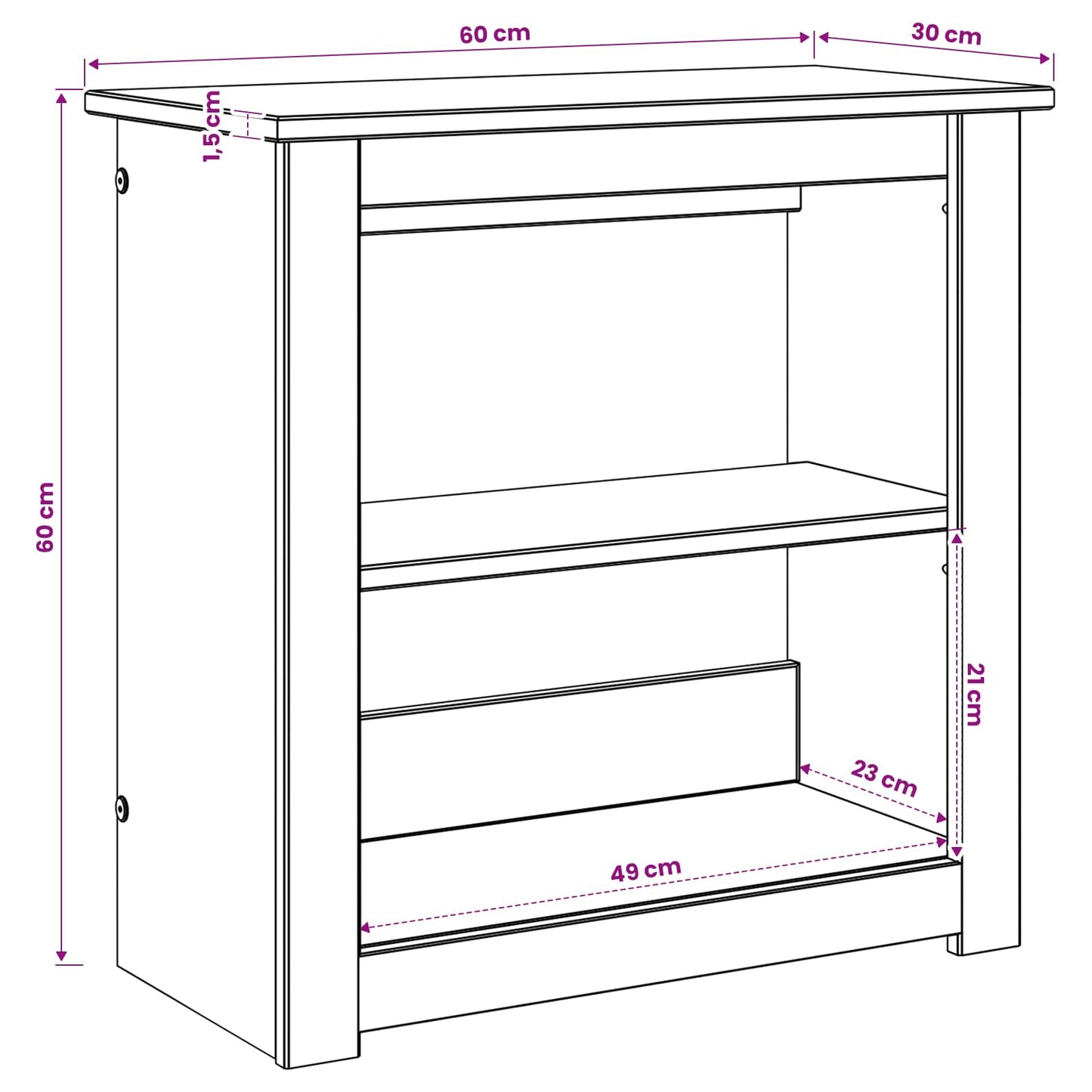 vidaXL Βάση ενυδρείου PANAMA Λευκό και Καφέ 60 x 30 x 60 cm 150 κιλά